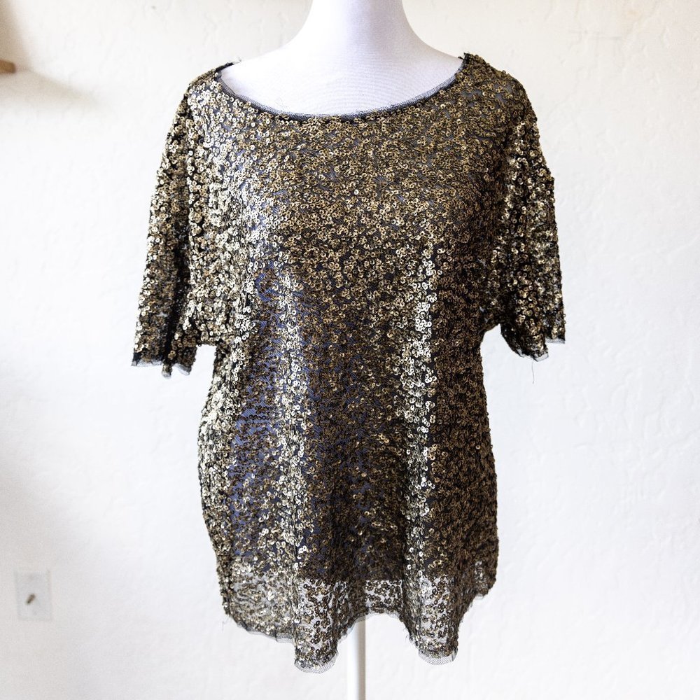 Urban Outfitters silence + noise sequin top gold black